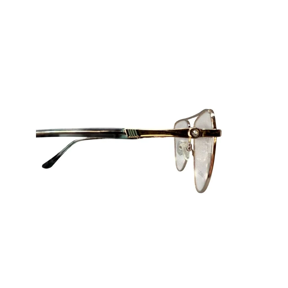 Carlo Bellini Eyeglasses Women Rose Gold Green Aviator 7730 Pilot Frames